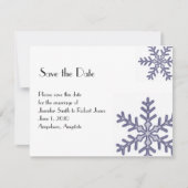Hochzeit von Navy Blue Snowflake Save the Date (Vorderseite)