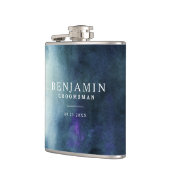 Hochzeit von Navy Blue Trauzeuge Flachmann (Links)