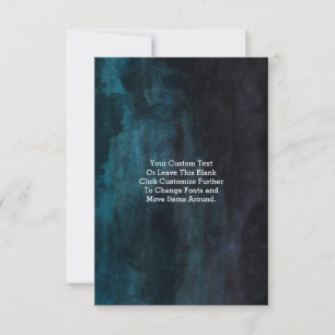 Hochzeit von Navy Blue und Aquamarin Watercolor Mitteilungskarte