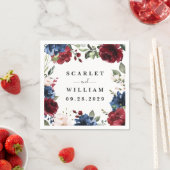Hochzeit von Navy Blue und Burgund Blush Pink Flor Serviette (Beispiel)
