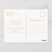 Hochzeit von Navy Blue und Gold Agate Postkarte (Rückseite)