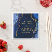 Hochzeit von Navy Blue und Gold Agate Serviette (Beispiel)