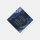 Hochzeit von Navy Blue und Gold Agate Serviette (Ecke)