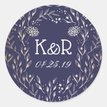 Hochzeit von Navy Blue und Gold Floral Garden