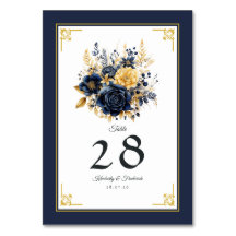 Hochzeit von Navy Blue und Gold Floral