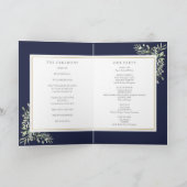 Hochzeit von Navy Blue und Gold Green Programm (Innenseite)