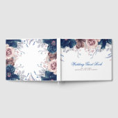 Hochzeit von Navy Blue und Mauve Floral Gästebuch (Voll)