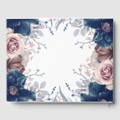 Hochzeit von Navy Blue und Mauve Floral Gästebuch (Rückseite)