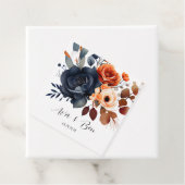 Hochzeit von Navy Blue und Orange Peony Geschenkanhänger (Beispiel)