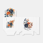 Hochzeit von Navy Blue und Orange Peony Geschenkschachtel (Ungefaltet)