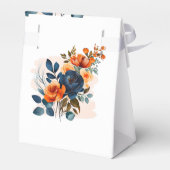 Hochzeit von Navy Blue und Orange Peony Geschenkschachtel (Rückseite)