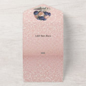 Hochzeit von Navy Blue und Rose Gold All In One Einladung (Außenbereich)