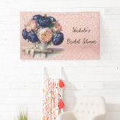 Hochzeit von Navy Blue und Rose Gold Banner (Insitu)