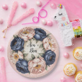 Hochzeit von Navy Blue und Rose Gold Pappteller (Party)