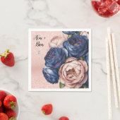 Hochzeit von Navy Blue und Rose Gold Serviette (Beispiel)