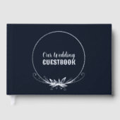 Hochzeit von Navy Blue und Silver Foil Gästebuch (Vorderseite)