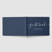 Hochzeit von Navy Blue und Silver Gästebuch (Voll)