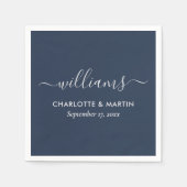 Hochzeit von Navy Blue und Silver Serviette (Vorderseite)