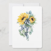 Hochzeit von Navy Blue und Sunflower Einladung (Rückseite)