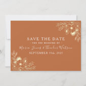 Hochzeit von Navy Blue und Terracotta rettet das D Save The Date (Vorderseite)