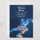 Hochzeit von Navy Blue Underwater Jellyfish Einladung (Vorderseite)