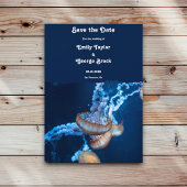 Hochzeit von Navy Blue Underwater Jellyfish Save The Date