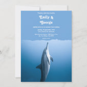 Hochzeit von Navy Blue unter dem Meer Dolphin Boho Einladung (Vorderseite)
