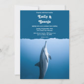 Hochzeit von Navy Blue unter dem Meer Dolphin Coas Einladung (Vorderseite)
