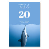 Hochzeit von Navy Blue unter dem Meer Dolphin Coas Tischnummer (Vorderseite)