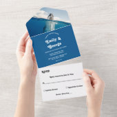 Hochzeit von Navy Blue unter dem Meereswal All In One Einladung (Abreißen)