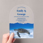 Hochzeit von Navy Blue unter der Meeresschildkröte Acryleinladungen (Insitu (Handheld))