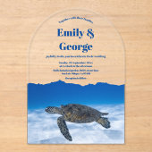 Hochzeit von Navy Blue unter der Meeresschildkröte Acryleinladungen (Vorderseite)