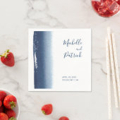 Hochzeit von Navy Blue Watercolor Serviette (Beispiel)