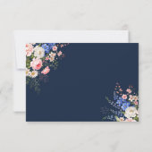 Hochzeit von Navy Blue Wildblume RSVP Karte (Rückseite)