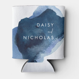 Hochzeit von Navy Dusty Blue Ocean Watercolor Dosenkühler