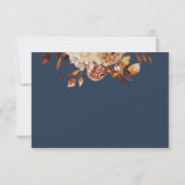 Hochzeit von Navy Fall Floral RSVP Karte (Rückseite)