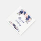Hochzeit von Navy Floral Serviette (Ecke)