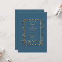 Hochzeit von Navy Gold Floral Border