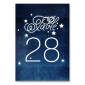 Hochzeit von Navy Night Stars Tischnummer (Rückseite)