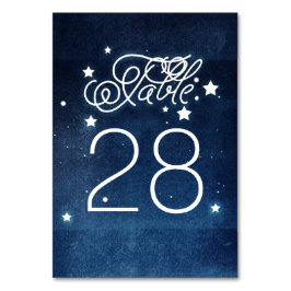Hochzeit von Navy Night Stars Tischnummer