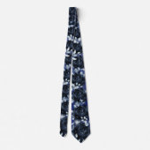 Hochzeit von Navy Peonies Dusty Blue Greenerity Krawatte (Rückseite)