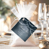 Hochzeit von Navy Rustic Tree Canopy Lights Woodla Geschenkanhänger