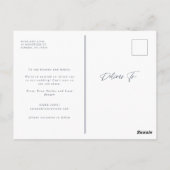 Hochzeit von Navy-Script-Liebe verschieben Datum Postkarte (Rückseite)
