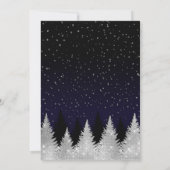 Hochzeit von Navy Silver Glitzer Tree Winter Wonde Einladung (Rückseite)
