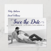 Hochzeit von Navy-Skripten Speichern Sie das Date- Postkarte (Vorne/Hinten)