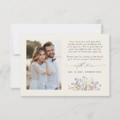 Hochzeit von Navy Spring Wildblume Meadow Garden Dankeskarte (Rückseite)