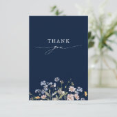 Hochzeit von Navy Spring Wildblume Meadow Garden Dankeskarte (Stehend Vorderseite)