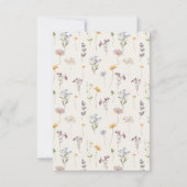 Hochzeit von Navy Spring Wildblume Meadow Garden Dankeskarte (Rückseite)