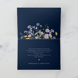 Hochzeit von Navy Spring Wildblume Meadow Garden Dankeskarte