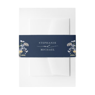 Hochzeit von Navy Spring Wildblume Meadow Garden Einladungsbanderole